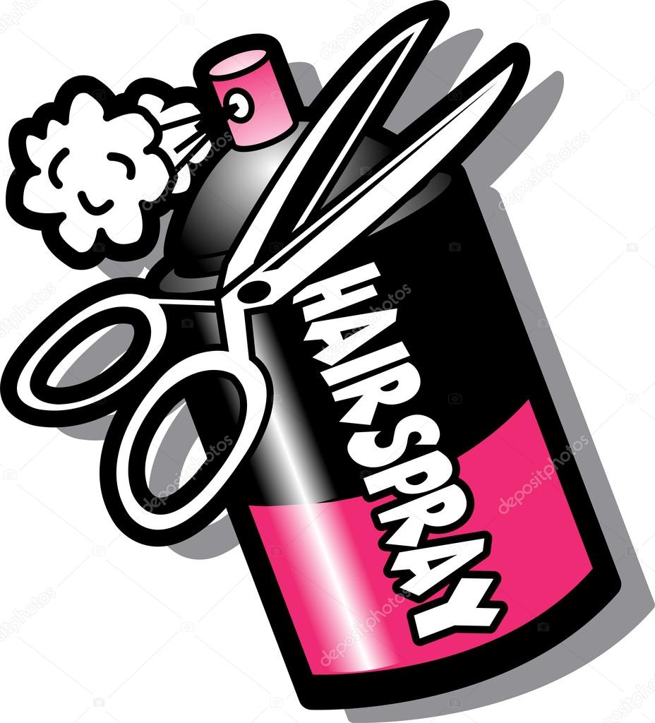 Clipart hairspray bottle Hairspray Bottle And Scissors — Stock