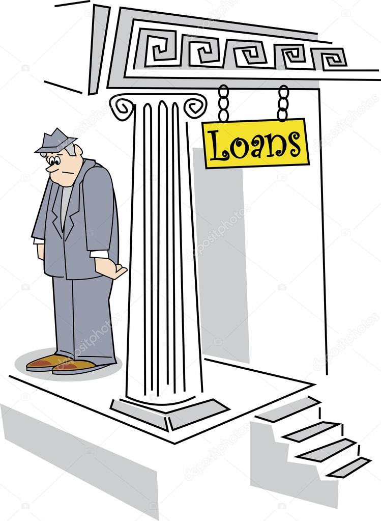 Sad Man Standing Outside A Building After Being Denied A Loan