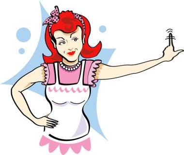 Nagging Retro Mom Wagging Her Finger clipart
