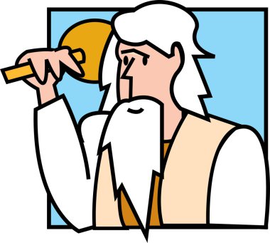 Beyaz saçlı adam, noah, bir nesnenin holding