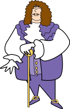 erkek korsan bastonla ayakta