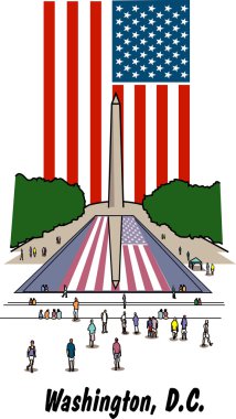 Amerikan bayrağı ve washington Anıtı