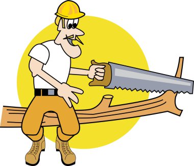 erkek arborist ağaçta oturuyor