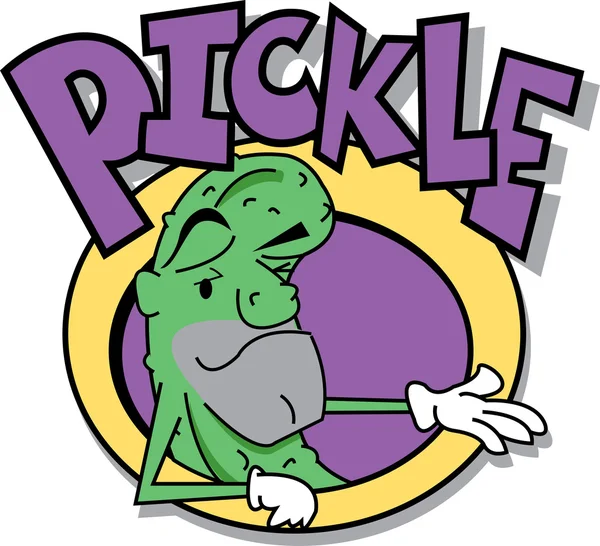 Pickle Character Wearing Gloves — Stock Vector