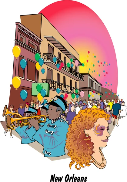 Nueva Orleans Louisiana Mardi Gras — Vector de stock