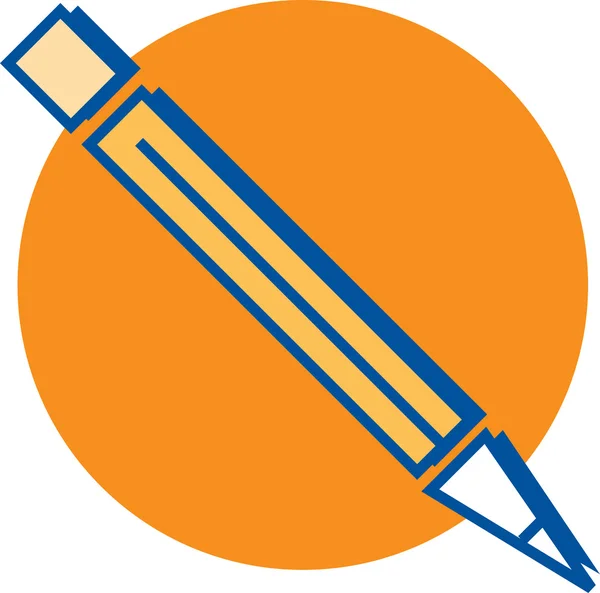 Yellow school pencil with an eraser tip — Stock Vector