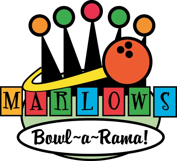 Marlows Bowl O Rama Sign — Stock Vector