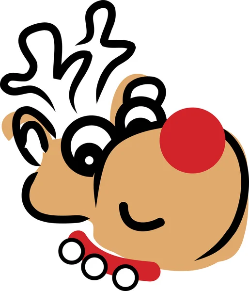 Rudolph, a rena do nariz vermelho — Vetor de Stock