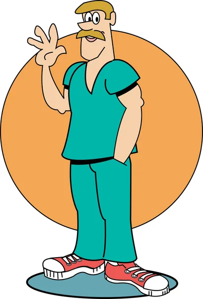 Male Nurse — Stock Vector