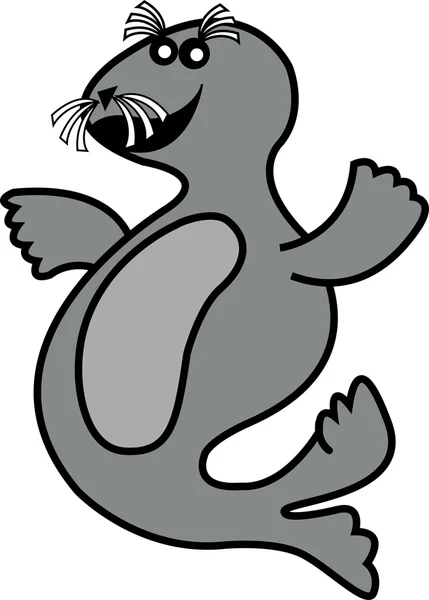 Happy Gray Seal Pup — Stock Vector