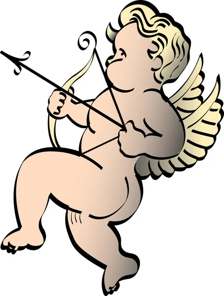 Design de tatouage de Cupidon de tir — Image vectorielle