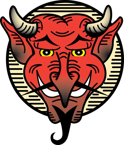 Devil With a Red Face — Stock Vector