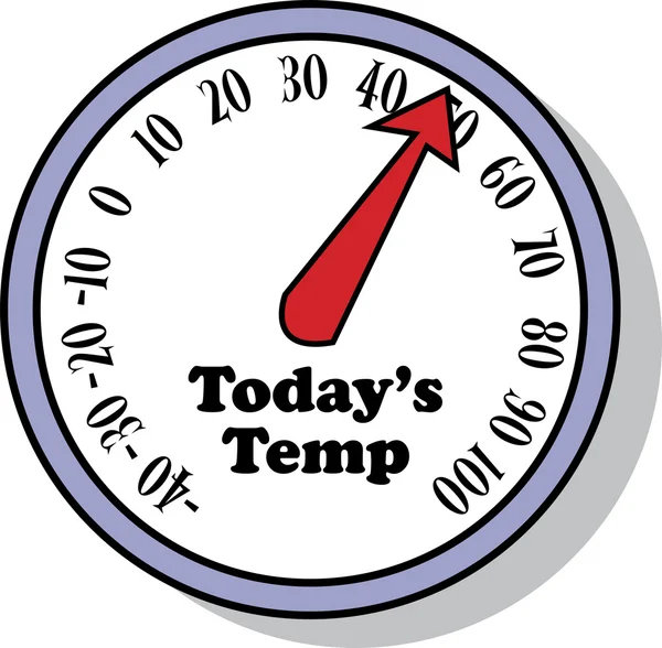 Termómetro que muestra la temperatura del día — Vector de stock