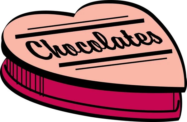 ピンクのバレンタイン ハート チョコレート ボックス — ストックベクタ