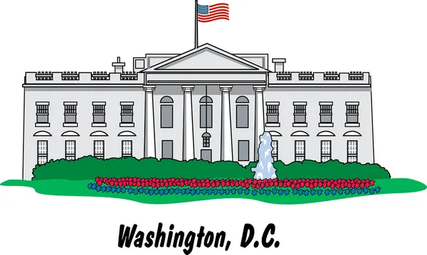 The White House Building In Washington DC — Stock Vector