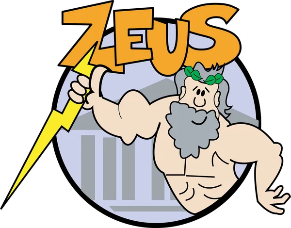 Sterke mannelijke Griekse goed, zeus — Stockvector