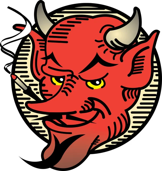 Devil With a Red Face — Stock Vector