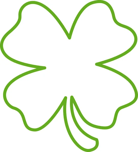 Πράσινο το τετράφυλλο τριφύλλι τεσσάρων φύλλων — Διανυσματικό Αρχείο