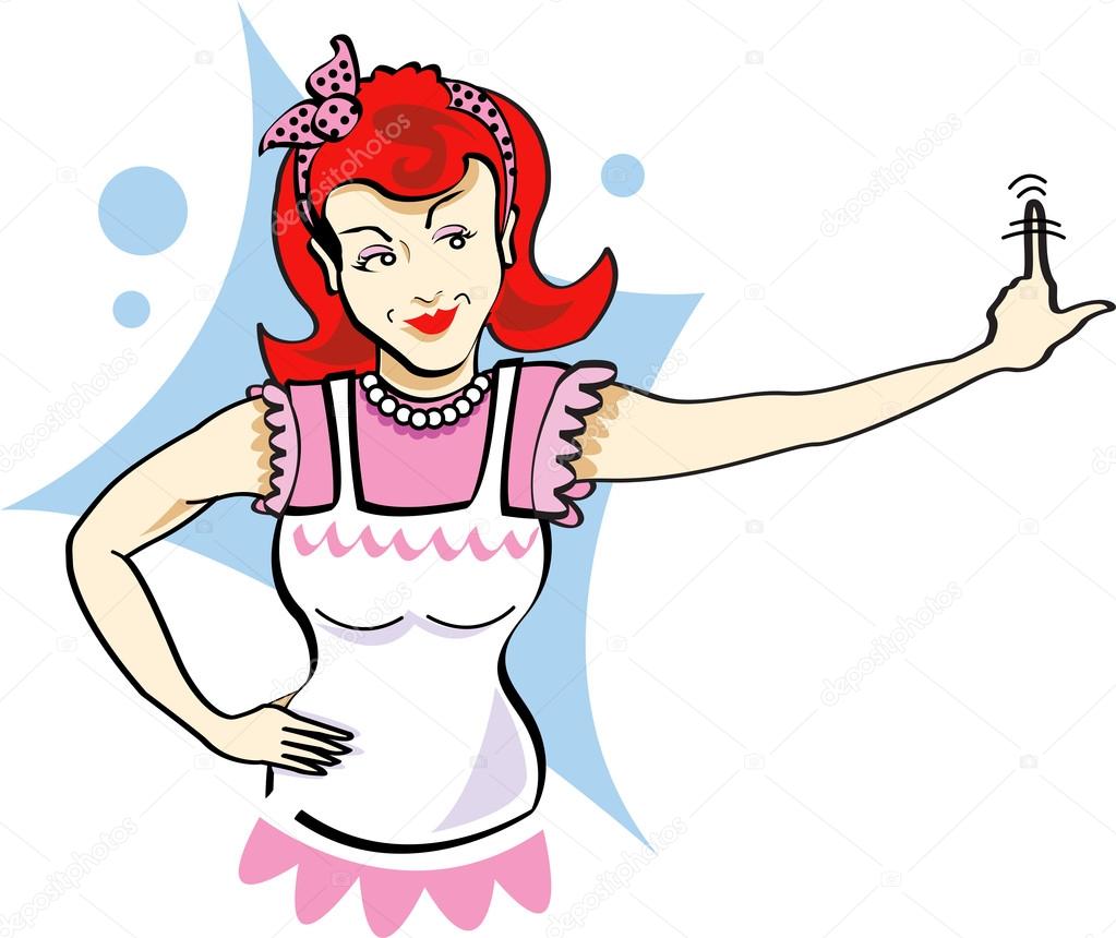 Nagging Retro Mom Wagging Her Finger