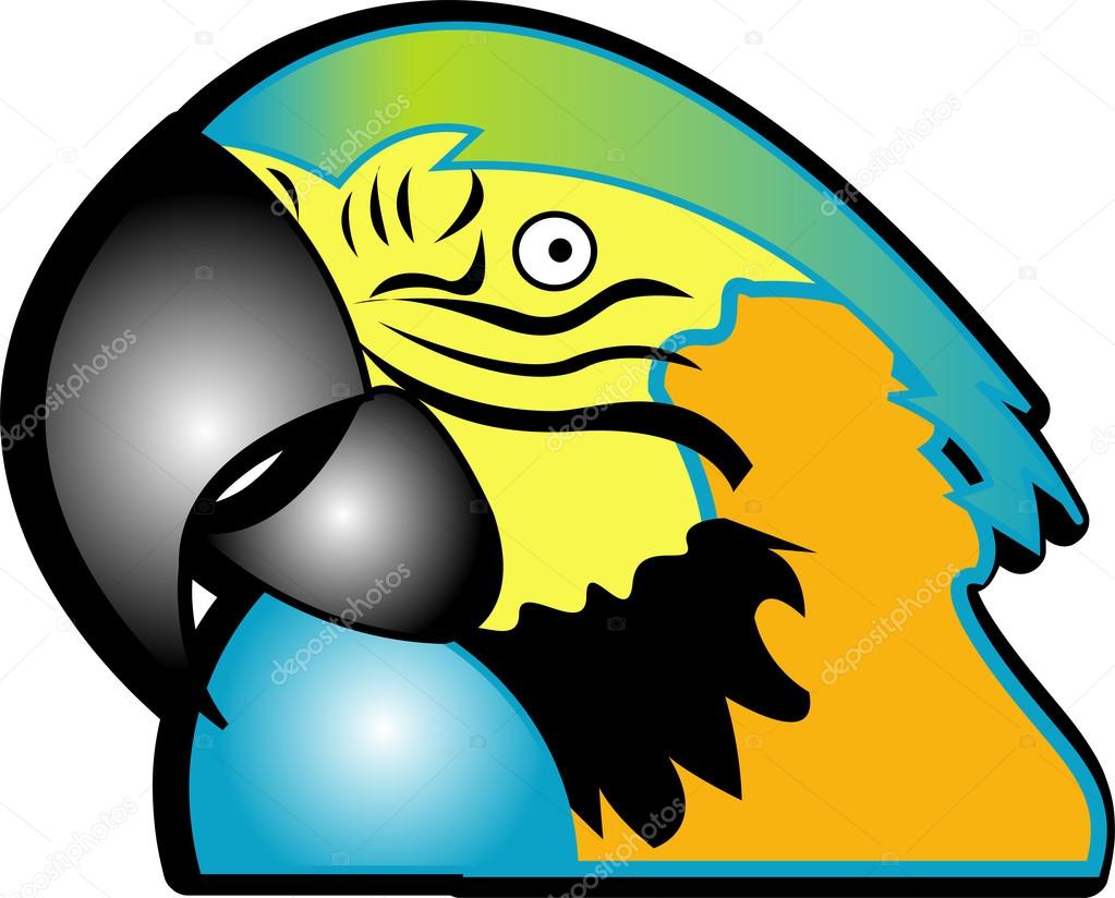 Macaw Parrot With A Green, Yellow, Orange And Blue Face