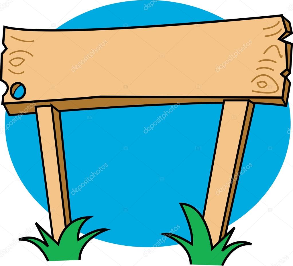 Blank Wooden Sign With Grass Growing Around The Posts Stock Vector by  ©ClipArtGuy 17456741, image size:1023x930