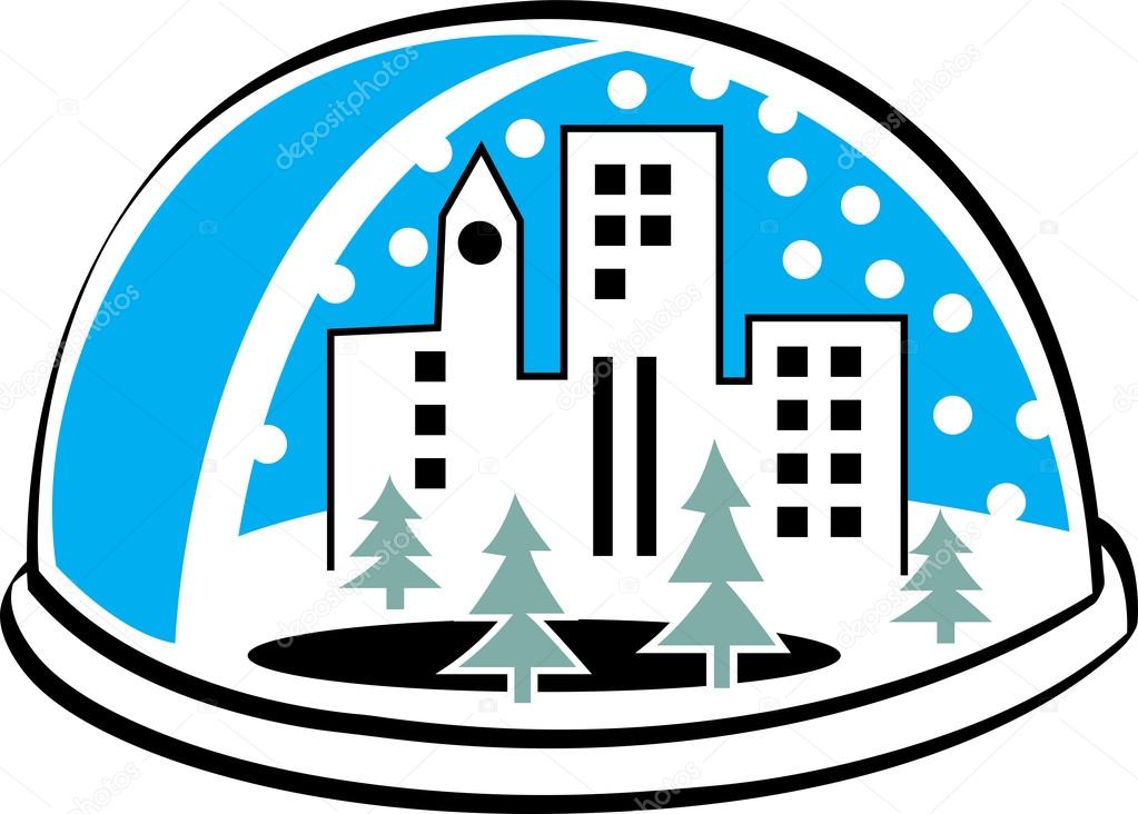 Snow Globe With A City And Trees