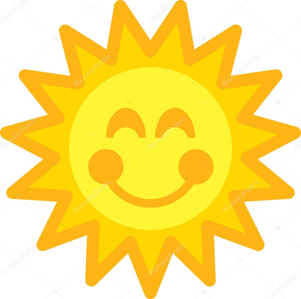 Cheery Orange And Yellow Sun Face With A Smile