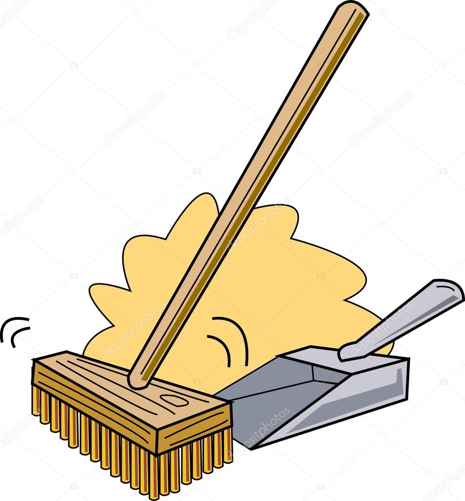 clipart broom and dustpan