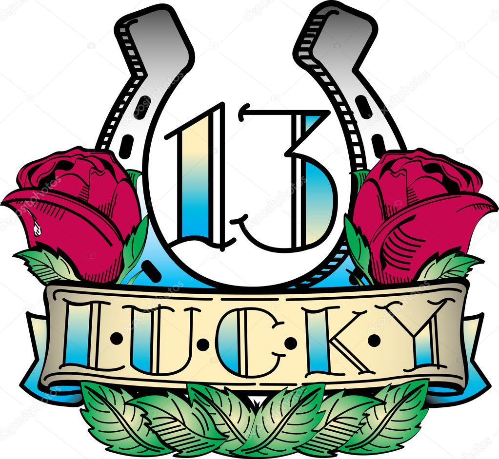 Lucky 13 Horseshoe And Rosetattoo