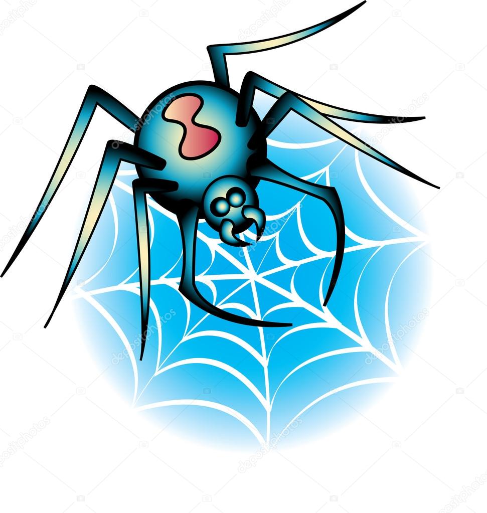 Black Widow Spider On A Web Tattoo Design