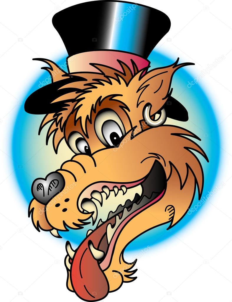 Wolf Wearing A Top Hat Tattoo Design