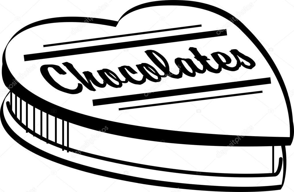 Black And White Valentine Heart Chocolate Box