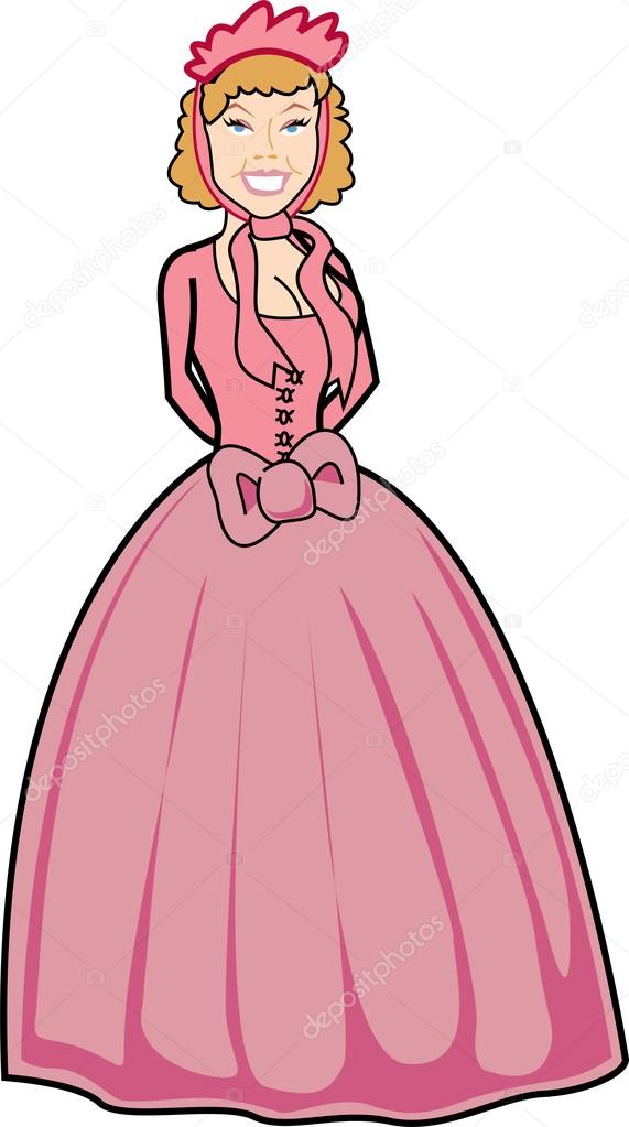 Victorian Woman In A Pink Dress