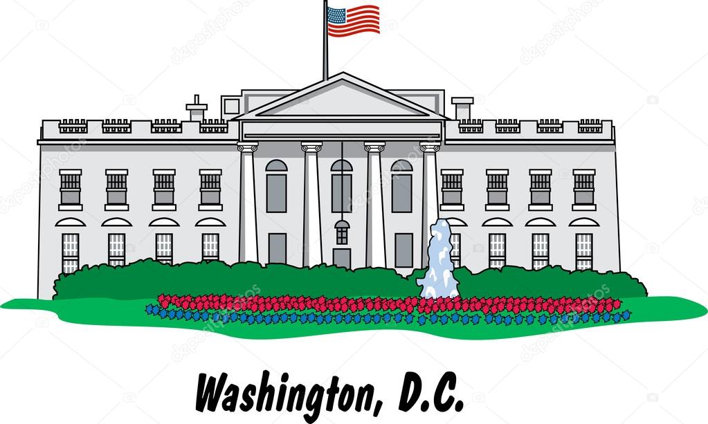 The White House Building In Washington DC — Stock Vector © ClipArtGuy ...