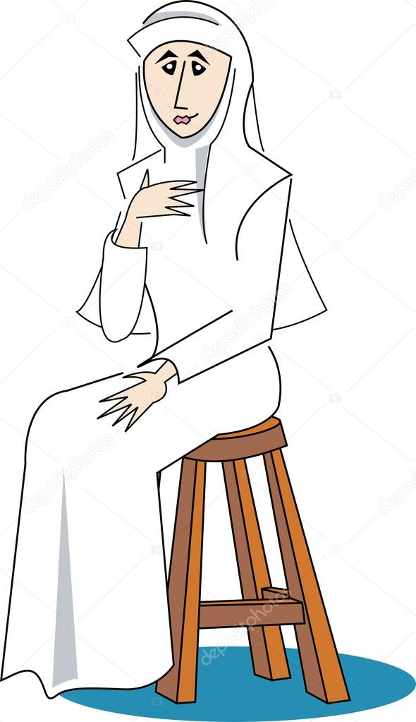 Female Nun Dressed All In White