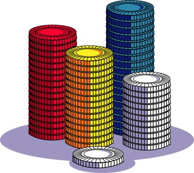 Stacks of Cartoon Poker Chips clipart