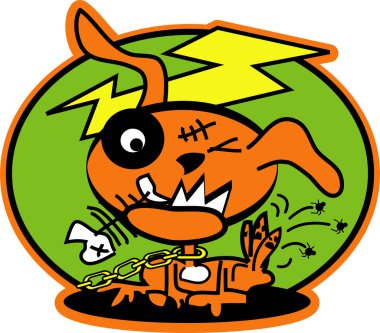fishbone üzerinde çiğneme zombi köpek