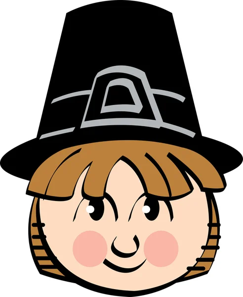 Pilgrim Girl — Stock Vector