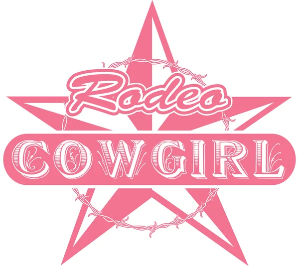 Cowgirl Rodeo — Vettoriale Stock