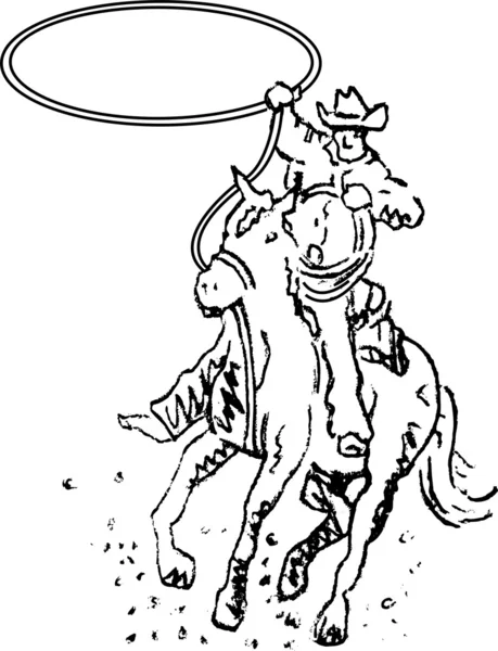 Kowboj zachodniej jeźdźca rodeo — Wektor stockowy
