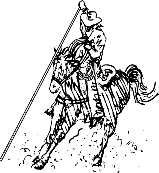 Rodeo binici batı kovboy — Stok Vektör
