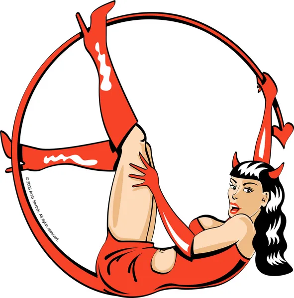 Sexy devil pinup girl — Stock Vector