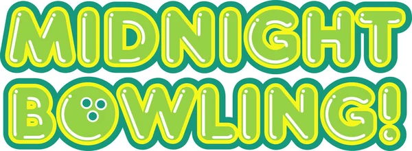 Green Midnight Bowling Sign — Vector de stoc