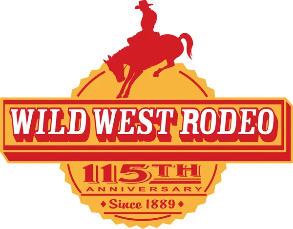 Annonce Vintage Wild West Rodeo — Image vectorielle