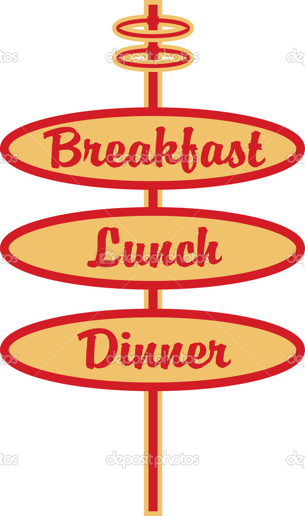 Breakfast Lunch Dinner Sign Vector Image By C Clipartguy Vector Stock 17682483