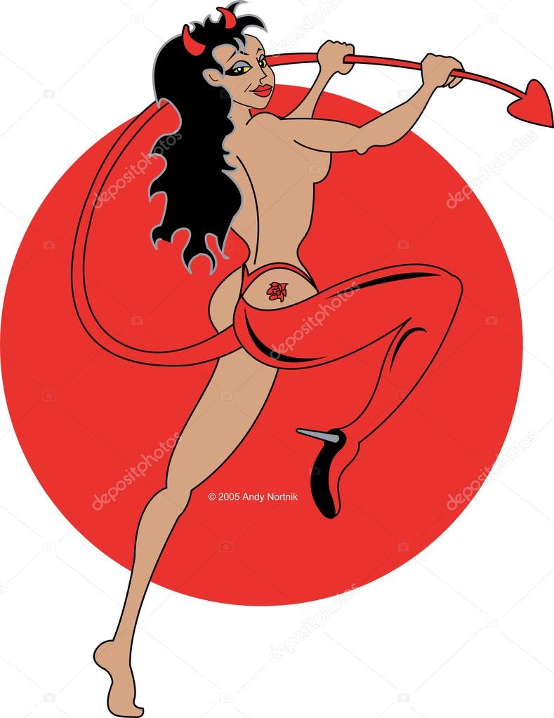 Sexy devil pinup girl