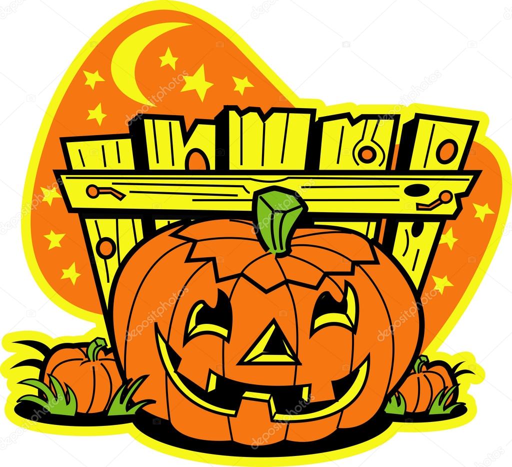 Download Halloween Pumpkin Patch Cartoon Vector Image By C Clipartguy Vector Stock 17685043
