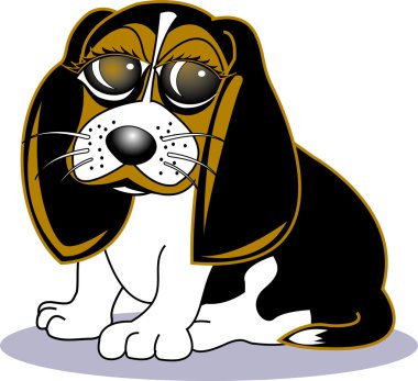 büyük köpek gözlerle sevimli küçük beagle köpek