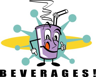 Mor bardakta fıskiye soda ve pipet var.