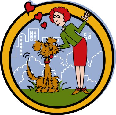 sevişme ve köpeğini city Park olsa konuşurken nazik bir kadın
